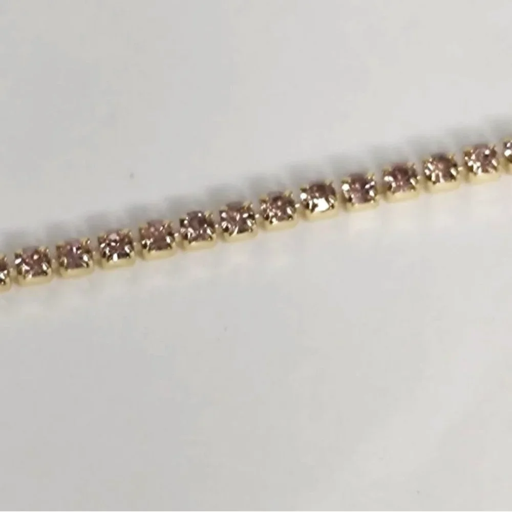 Gorjana Bracelet Lexi 18K Gold Plated Crystal Blush Pink NEW - Picture 3 of 10